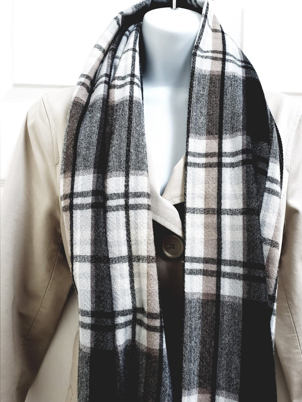 Plaid Scarf Coat Scarf